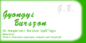 gyongyi burszon business card